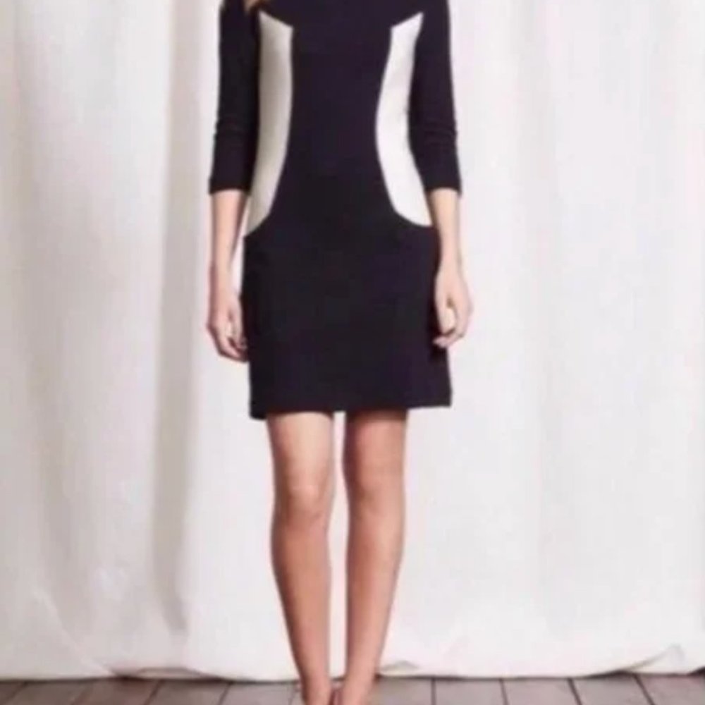 Boden Navy & White Ottoman Dress Size 8